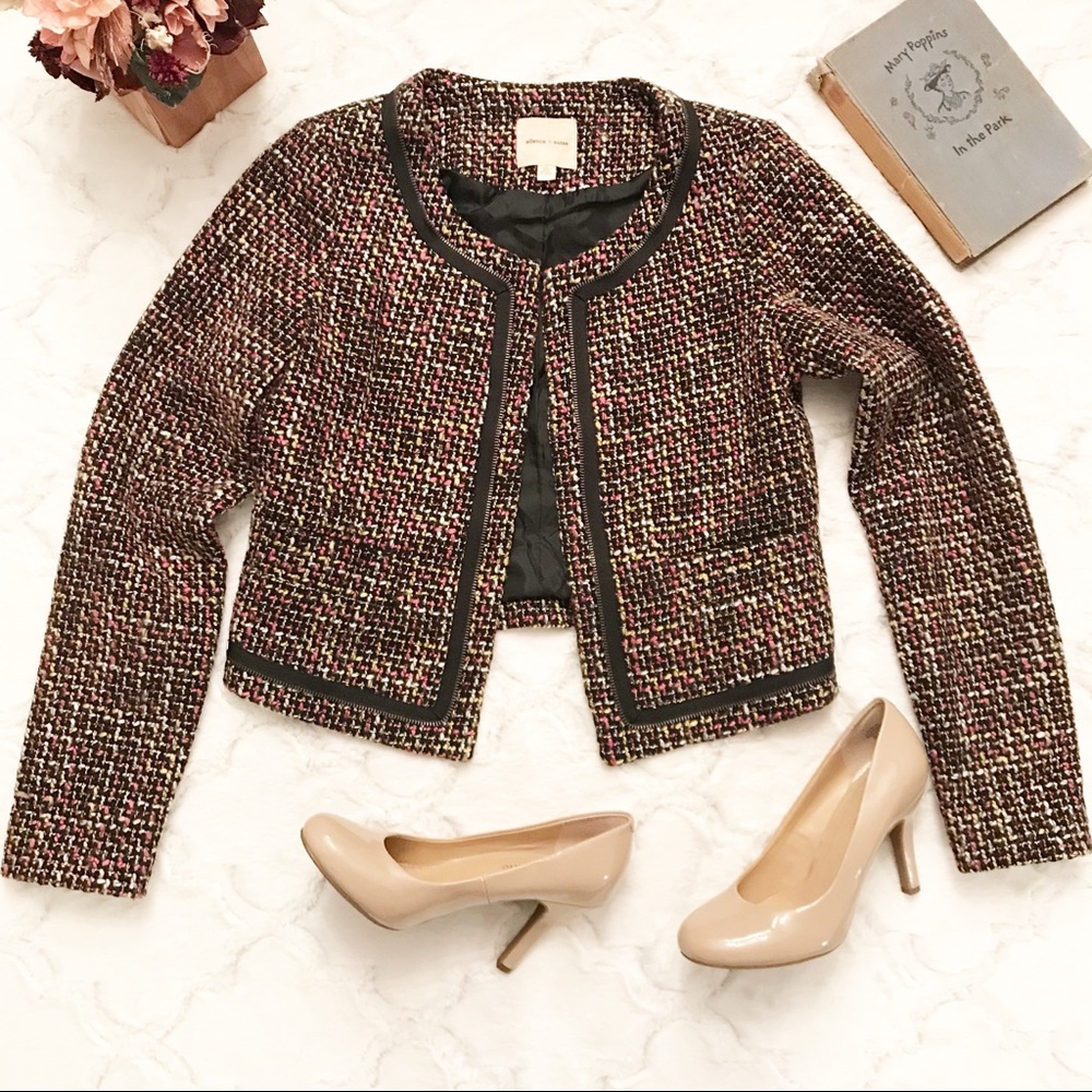 Silence + Noise Zipper Tweed Jacket